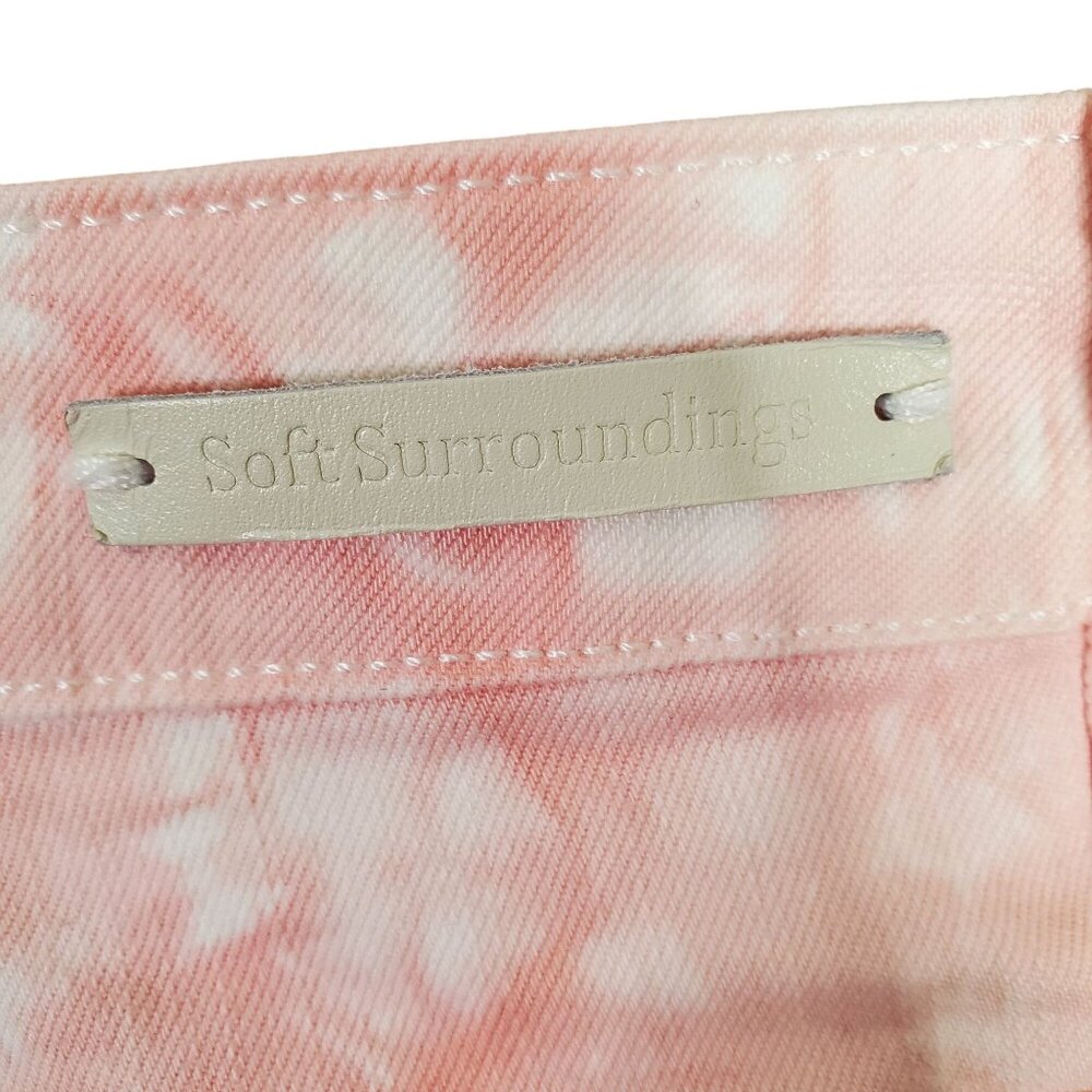 Soft Surroundings Size 14 Jeans Tie Dye Pants Boho Skinny Pink White - Picture 9 of 11